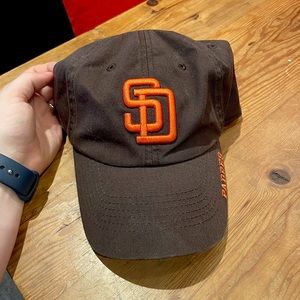 San Diego Padres Baseball Cap, Brown Color, with Orange Lettering